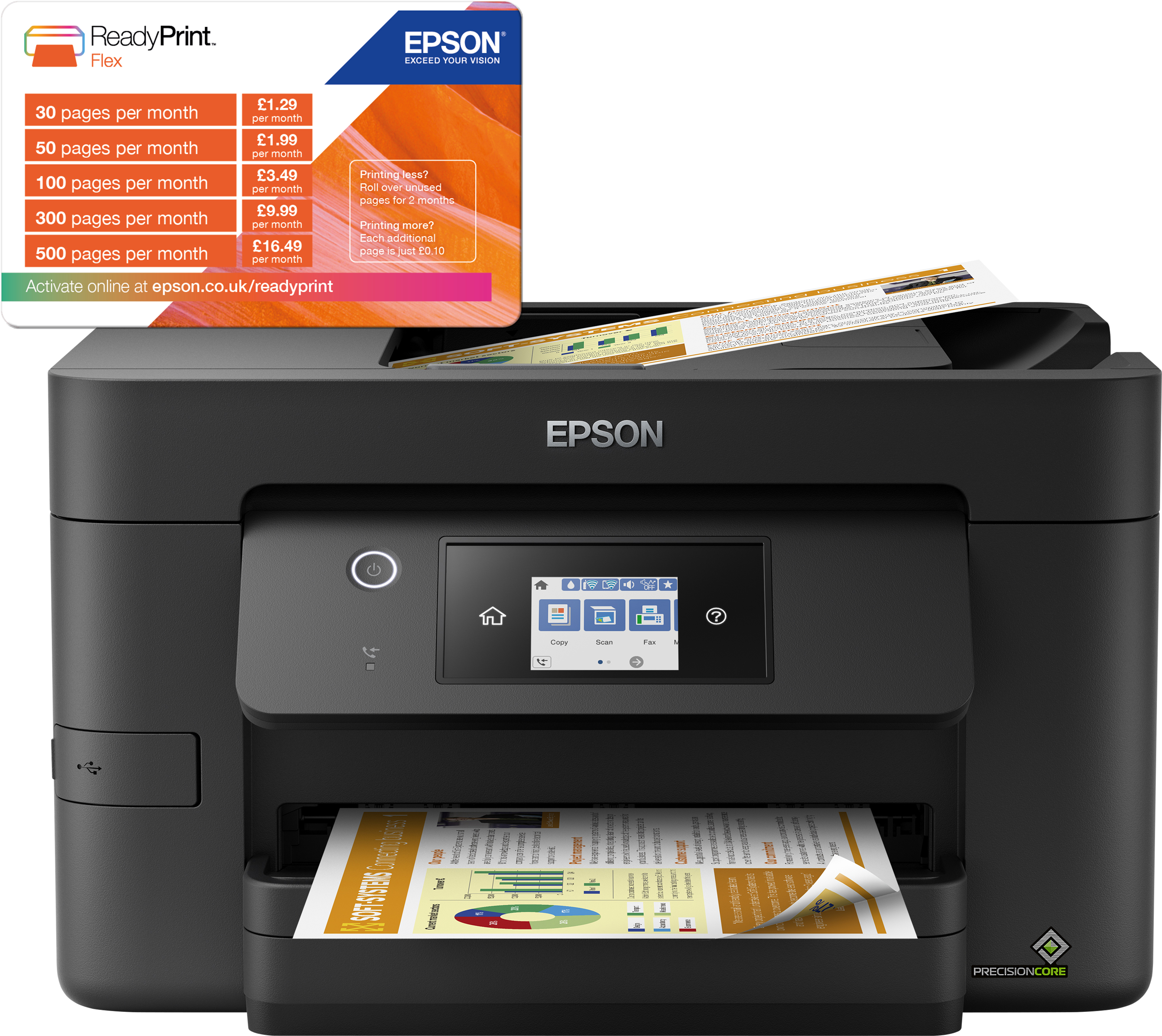 Epson WorkForce Pro WF-3820DWF, urządzenie wielofunkcyjne – Wi-Fi, LAN, USB, faks, duplex